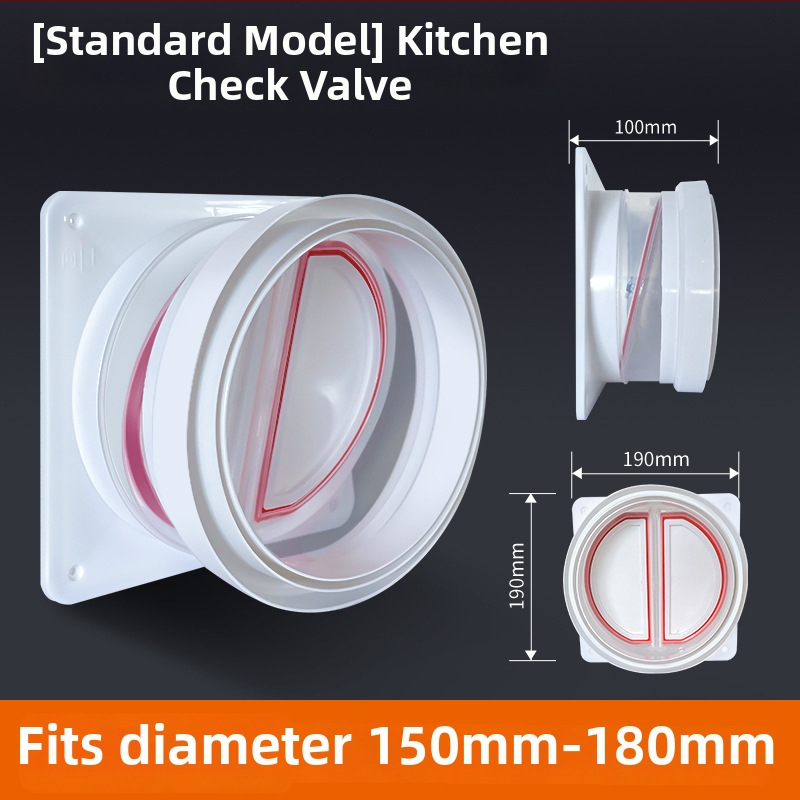 Vienvirziena vārsts virtuves izplūdei un vannas istabai, plastmasas, mūsdienīgs minimālisma dizains