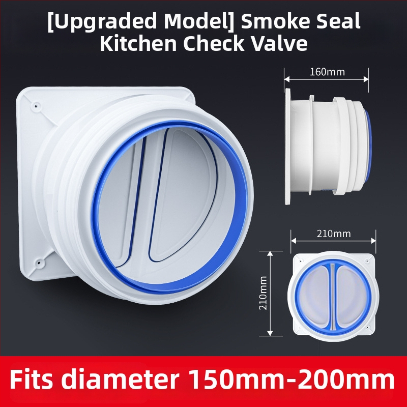 Vienvirziena vārsts virtuves izplūdei un vannas istabai, plastmasas, mūsdienīgs minimālisma dizains