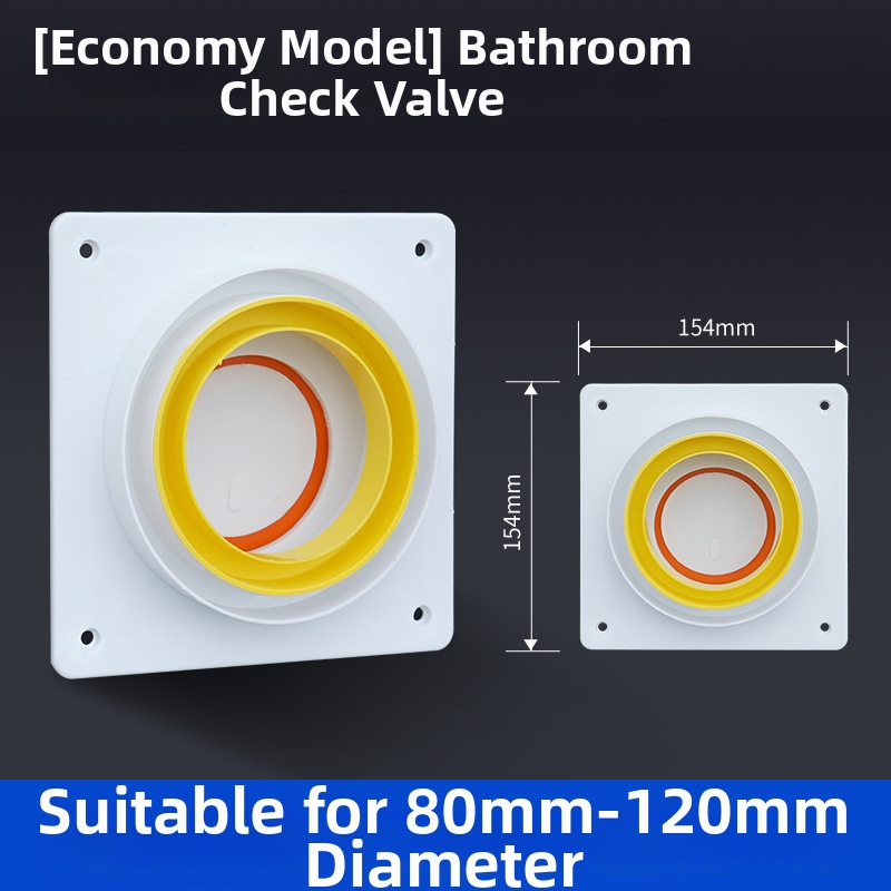 Vienvirziena vārsts virtuves izplūdei un vannas istabai, plastmasas, mūsdienīgs minimālisma dizains