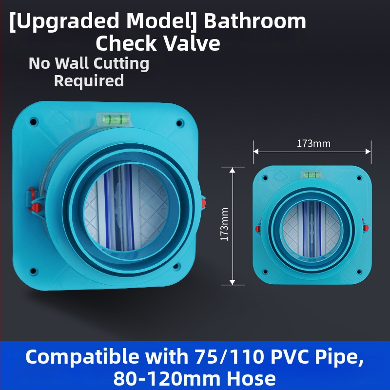 Vienvirziena vārsts virtuves izplūdei un vannas istabai, plastmasas, mūsdienīgs minimālisma dizains