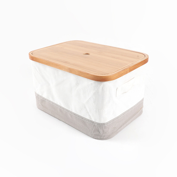 Puuvillane hoiukarp kapakaga, vannitoa organiseerija aluspesu ja pesu jaoks, jaapani stiilis hoiukorv