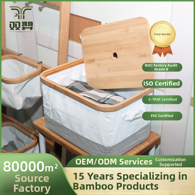 Puuvillane hoiukarp kapakaga, vannitoa organiseerija aluspesu ja pesu jaoks, jaapani stiilis hoiukorv