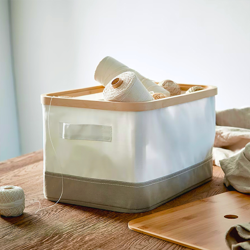 Puuvillane hoiukarp kapakaga, vannitoa organiseerija aluspesu ja pesu jaoks, jaapani stiilis hoiukorv