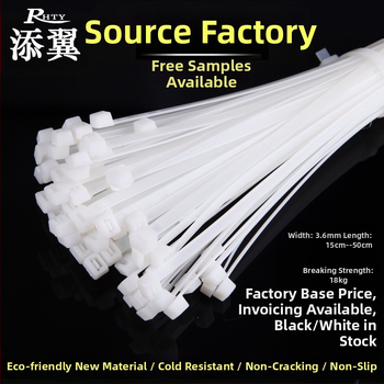 Savarankiškai užrakinančios nailono kabelinės dirželiai, diapazonas 3-80 mm, tempiamumas apie 15 kg, medžiaga: ekologiškas nailonas