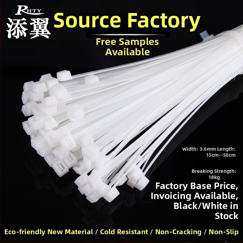 Savarankiškai užrakinančios nailono kabelinės dirželiai, diapazonas 3-80 mm, tempiamumas apie 15 kg, medžiaga: ekologiškas nailonas