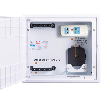 Slēgta mājas tīkla sadales kaste – optiskā šķiedra/slabā strāva, E sērija, korpuss no auksti valcēta tērauda, IP30, vāciņš no HIPS, Xinli