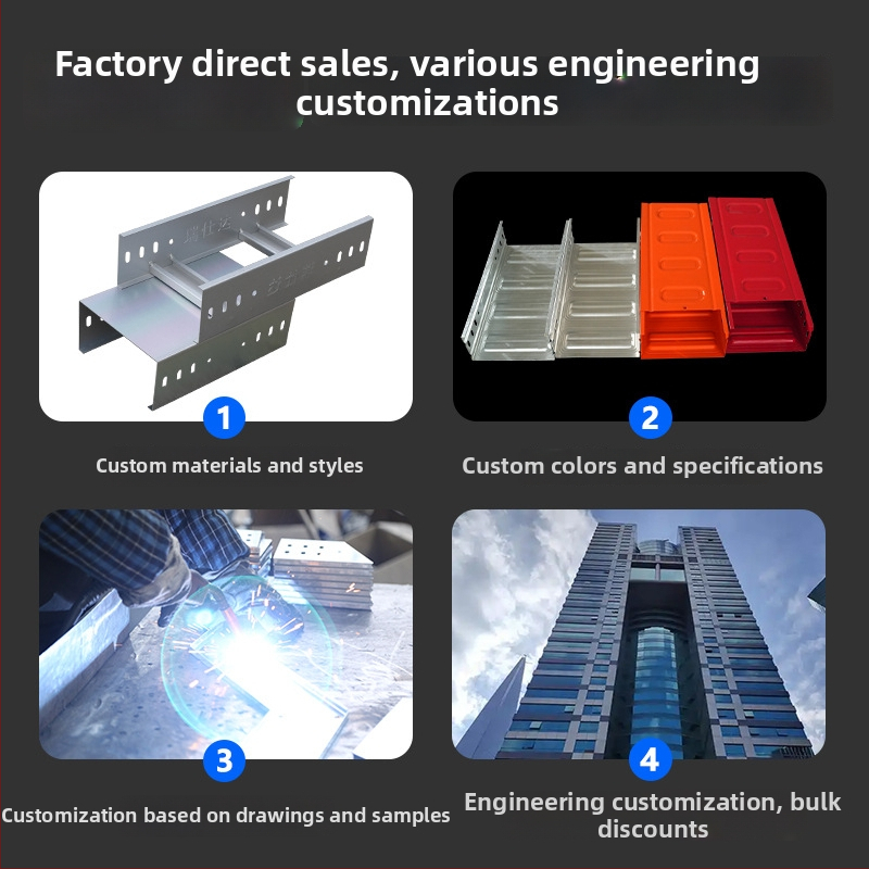 Feirui stikla šķiedras kabeļu trase kāpņu tipa ārējai lietošanai, ugunsizturīga un korozijizturīga, CE sertifikāts, pielāgojama, elektroenerģijas pārvadei un sadalei