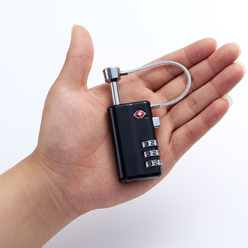 Lacăt TSA pentru cutia de arme, pentru cutia de unelte, încuietoare cu cod de 3 cifre, aliaj de zinc, model TSA63162, tijă de blocare de 6 mm