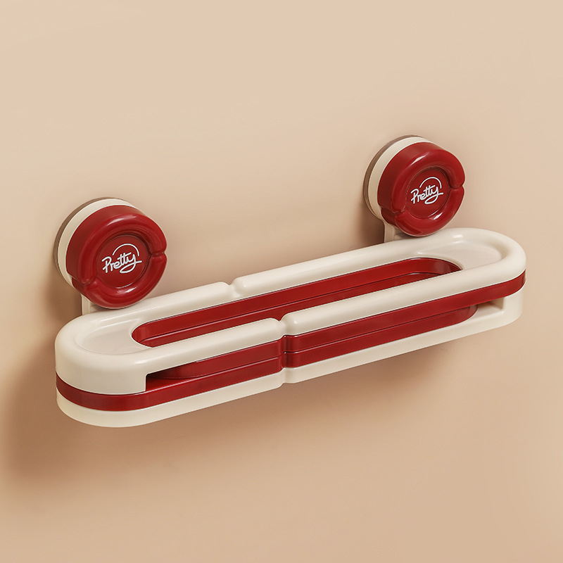 Raft pentru papuci de baie - montaj pe perete fără găuri, din plastic, 1 etaj, organizator baie