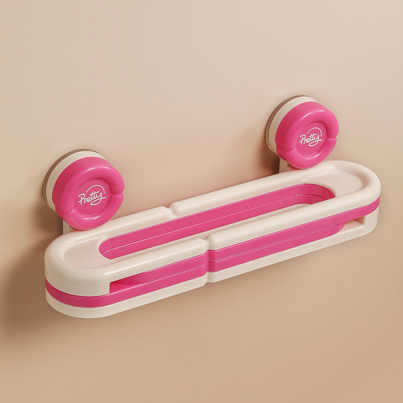 Raft pentru papuci de baie - montaj pe perete fără găuri, din plastic, 1 etaj, organizator baie