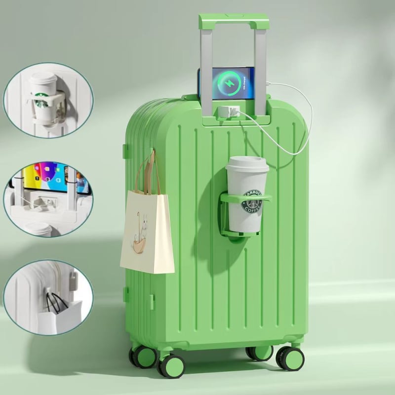 Reisikohver universalsete ratastega, ABS+PC korpus, kaal 3 kg, tõmbluku avamine, triibuline muster, polüestri vooder, tavaline kombineeritud lukk (ABS+PC materjal, 3 kg, tõmblukk avamine, universaalsed rattad, tavaline kombineeritud lukk)