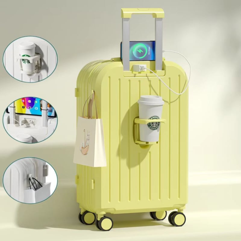 Reisikohver universalsete ratastega, ABS+PC korpus, kaal 3 kg, tõmbluku avamine, triibuline muster, polüestri vooder, tavaline kombineeritud lukk (ABS+PC materjal, 3 kg, tõmblukk avamine, universaalsed rattad, tavaline kombineeritud lukk)