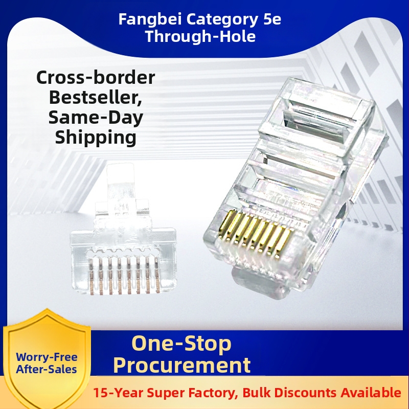 RJ45 Cat5E neapsaugota jungtis, 8P8C per skylutes, gryna varis, auksu padengta