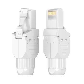 RJ45 nešifruojantis jungtis be įrankių Cat5e/Cat6, 6A Gigabit krištolo galva