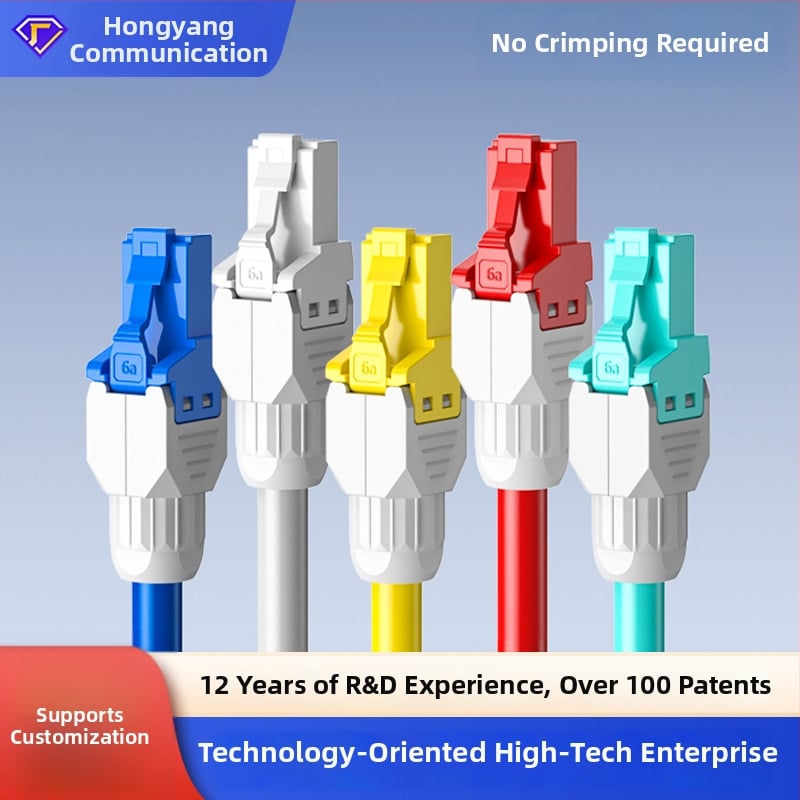 RJ45 nešifruojantis jungtis be įrankių Cat5e/Cat6, 6A Gigabit krištolo galva