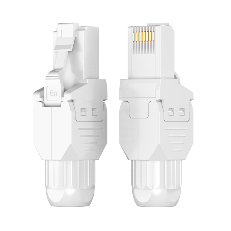 RJ45 nešifruojantis jungtis be įrankių Cat5e/Cat6, 6A Gigabit krištolo galva
