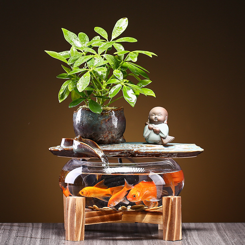 Keraminis stalinis fontanas su glazūru paviršiumi, prisitaikantis, Naujojo Kinų stiliaus