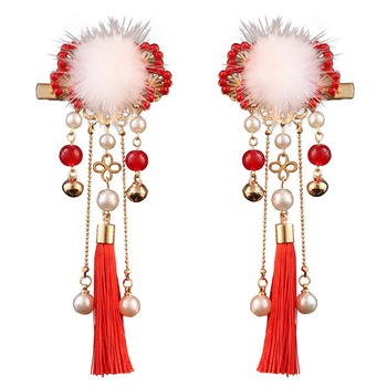 Klip za kosu u obliku krune od legure, cvjetni uzorak, ručna izrada, za djecu – 1 par, Serija drevnog stila