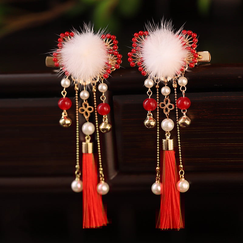 Klip za kosu u obliku krune od legure, cvjetni uzorak, ručna izrada, za djecu – 1 par, Serija drevnog stila