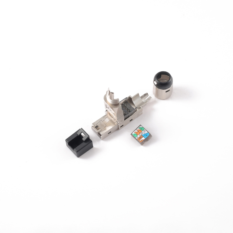 RJ45 apsaugotas Cat6a kištukas su Dovetail klipu, auksu dengtas, 10G Ethernet