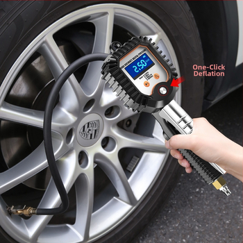 Elektroniska riepu spiediena mērīšanas ierīce ar digitālu displeju, uzpūšamā galviņa, atbrīvošanas vārsts, augsta precizitāte, portatīvs, modelis YJ-XA001