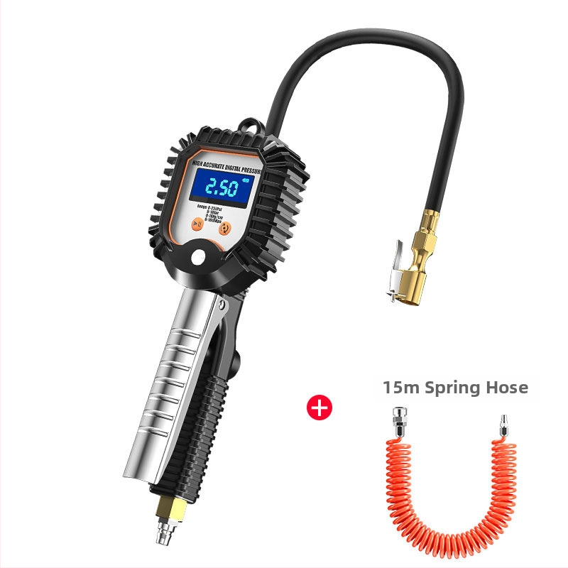 Elektroniska riepu spiediena mērīšanas ierīce ar digitālu displeju, uzpūšamā galviņa, atbrīvošanas vārsts, augsta precizitāte, portatīvs, modelis YJ-XA001