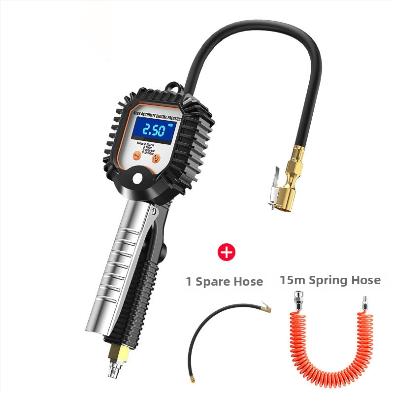 Elektroniska riepu spiediena mērīšanas ierīce ar digitālu displeju, uzpūšamā galviņa, atbrīvošanas vārsts, augsta precizitāte, portatīvs, modelis YJ-XA001