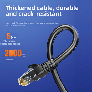 CAT6A Ethernet laidas, Twisted Pair, Crystal Head jungtys, PVC izoliacija, OEM apdirbimas, licenciju privati etiketė