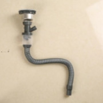 Műanyag konyhai mosogatólefolyó-készlet — S-alakú görbület, húzó típus, kompatibilis egy- vagy kétsz slotos csatlakozáshoz, modern minimalist stílus