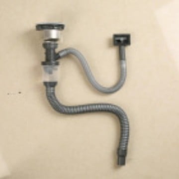 Műanyag konyhai mosogatólefolyó-készlet — S-alakú görbület, húzó típus, kompatibilis egy- vagy kétsz slotos csatlakozáshoz, modern minimalist stílus