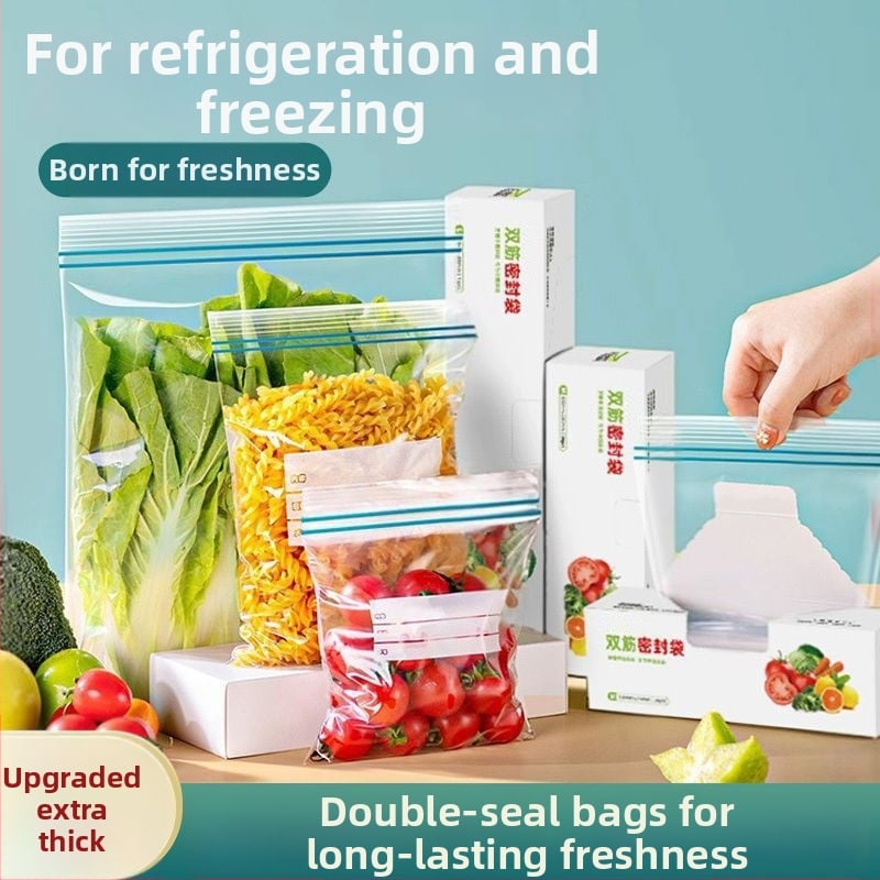 Aishangla šviežumo laikymo užsandarinti maišeliai šaldytuvui, plastikiniai, 100 vienetų, užsandaromi, atsparūs temperatūrai -60°C–100°C