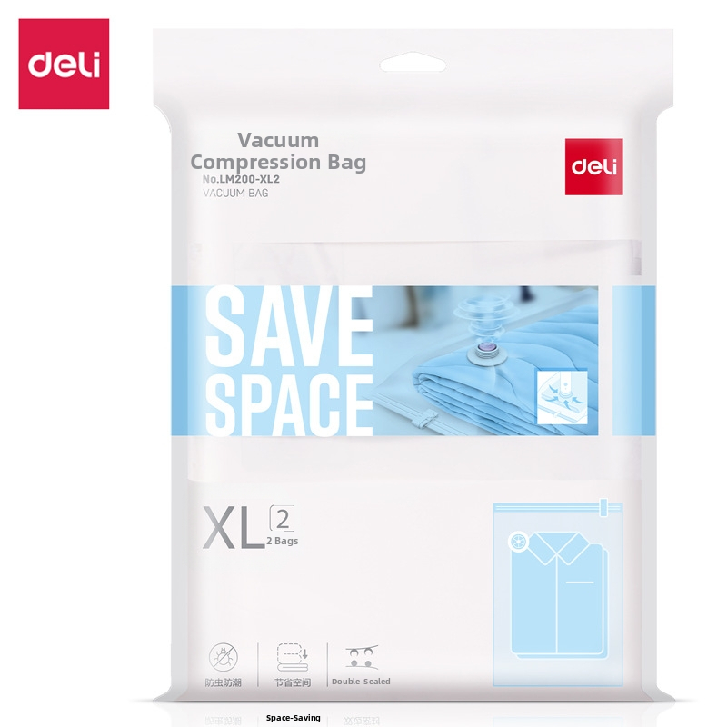 Deli LM200 Vakuumska kompresijska vreća za odjeću i putnu pohranu – PVC materijal, kompresija isisavanjem zraka, bez pumpe