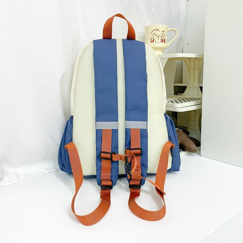 Unisex nailonist kerge lasteaia seljakott kõverate õlarihmadega, ühendatud muster, lõbus karikatuurstiil