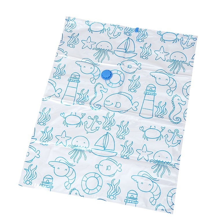 Vakuuma kompresijas soma segu, pūkaina mētelis un mīkstajām rotaļlietām uzglabāšanai (Materiāls: PA+PE; Saspiest: vakuuma veids; Sūknis: Nav)