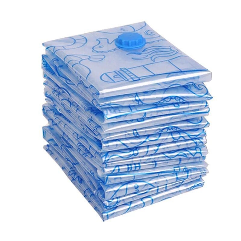 Vakuuma kompresijas soma segu, pūkaina mētelis un mīkstajām rotaļlietām uzglabāšanai (Materiāls: PA+PE; Saspiest: vakuuma veids; Sūknis: Nav)