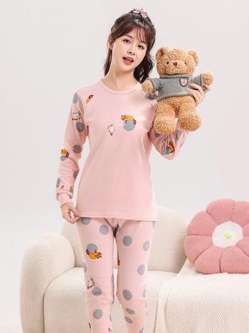 Vaikų 100% medvilnės terminis komplektas – unisex, apvalios kaklo iškirptė, rudens/žiemos pagrindinė apranga