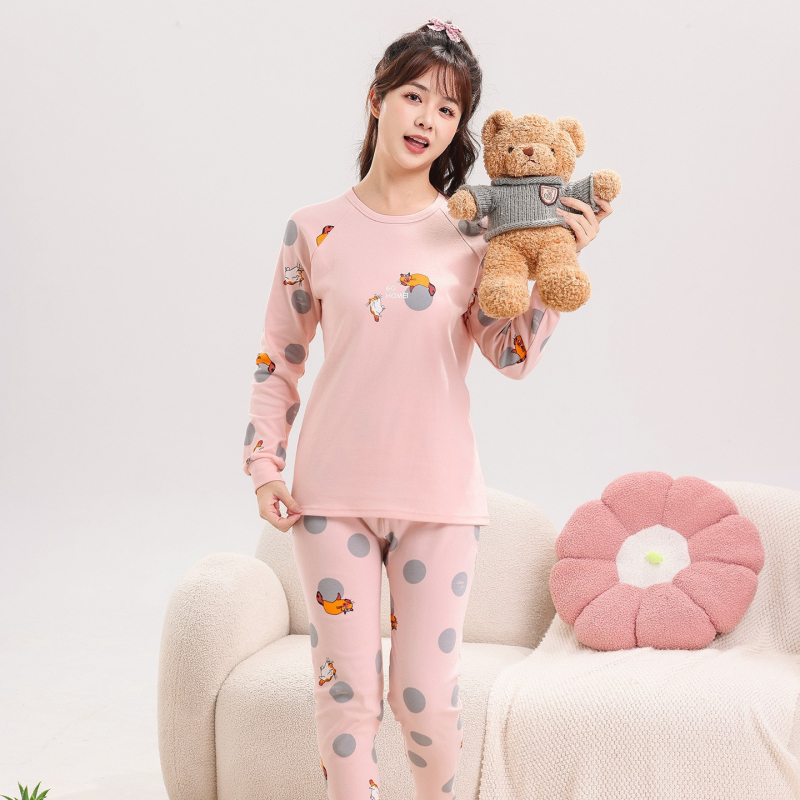 Vaikų 100% medvilnės terminis komplektas – unisex, apvalios kaklo iškirptė, rudens/žiemos pagrindinė apranga