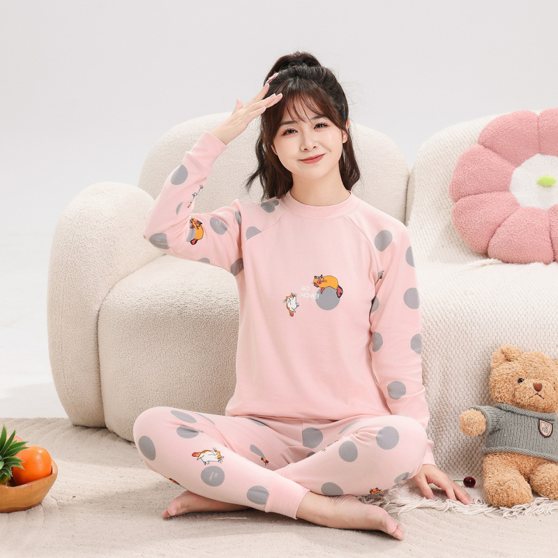 Vaikų 100% medvilnės terminis komplektas – unisex, apvalios kaklo iškirptė, rudens/žiemos pagrindinė apranga