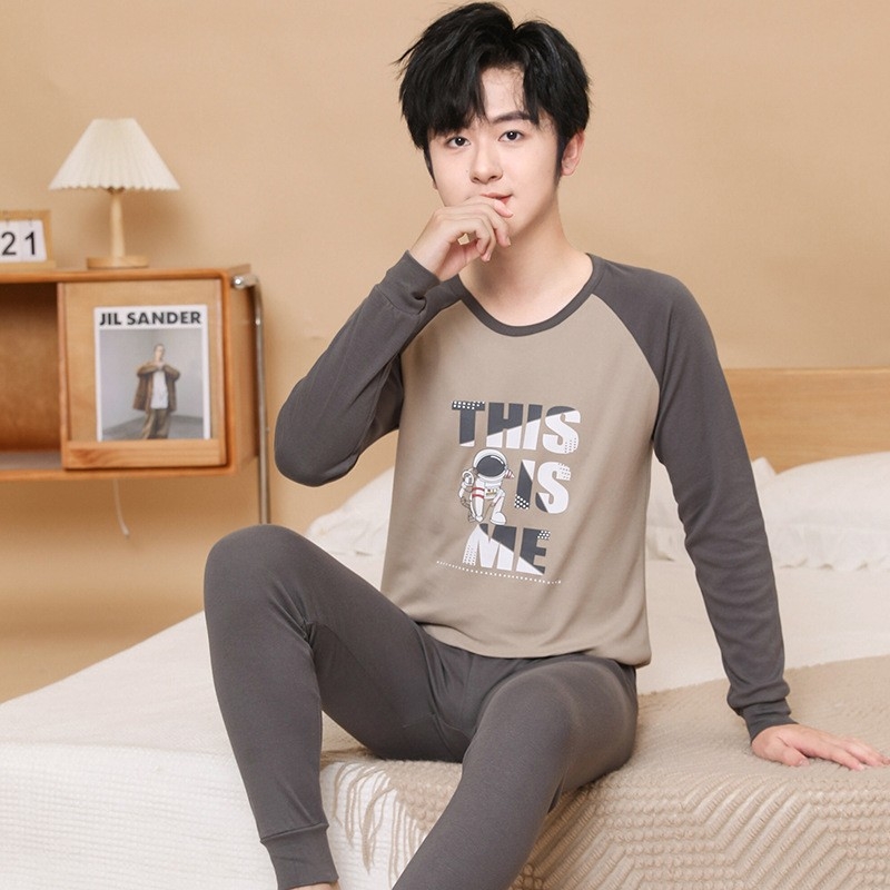 Vaikų 100% medvilnės terminis komplektas – unisex, apvalios kaklo iškirptė, rudens/žiemos pagrindinė apranga