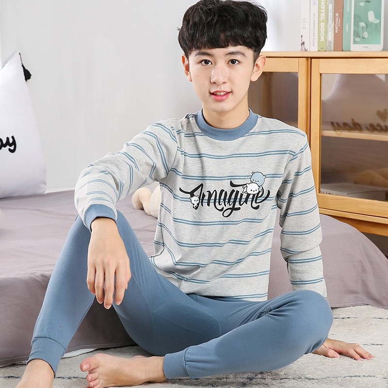 Vaikų 100% medvilnės terminis komplektas – unisex, apvalios kaklo iškirptė, rudens/žiemos pagrindinė apranga