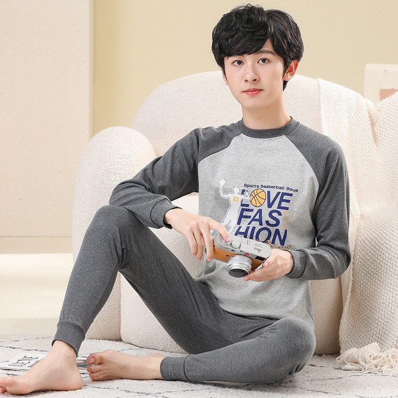 Vaikų 100% medvilnės terminis komplektas – unisex, apvalios kaklo iškirptė, rudens/žiemos pagrindinė apranga