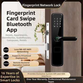 Nutikas ukse lukk hotellidele, korteritele, dormidele ja koolidele — mudel Gd-8000m; 100 sõrmejälje salvestust; 10 000 avamist; skannimise aeg ≤0.5 s; sobib hotellidele, korteritele, dormidele ja koolidele