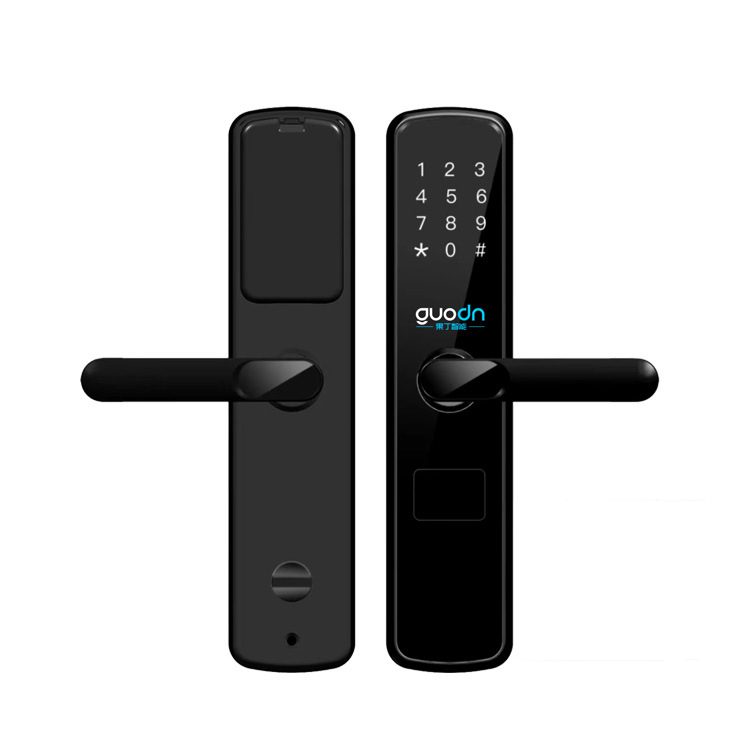 Nutikas ukse lukk hotellidele, korteritele, dormidele ja koolidele — mudel Gd-8000m; 100 sõrmejälje salvestust; 10 000 avamist; skannimise aeg ≤0.5 s; sobib hotellidele, korteritele, dormidele ja koolidele