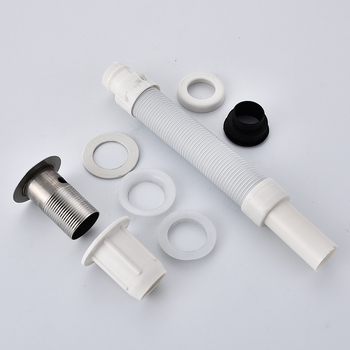 Set integrat de conductă de scurgere pentru chiuveta de baie, ABS, P-trap, capac rabat, design cu un singur ansamblu