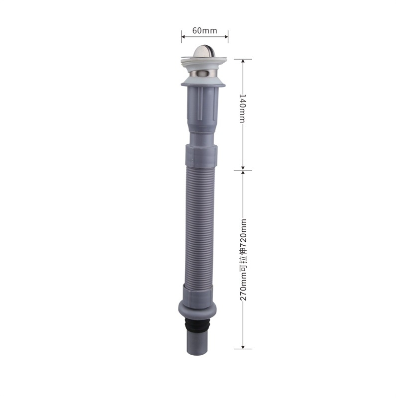 Set integrat de conductă de scurgere pentru chiuveta de baie, ABS, P-trap, capac rabat, design cu un singur ansamblu