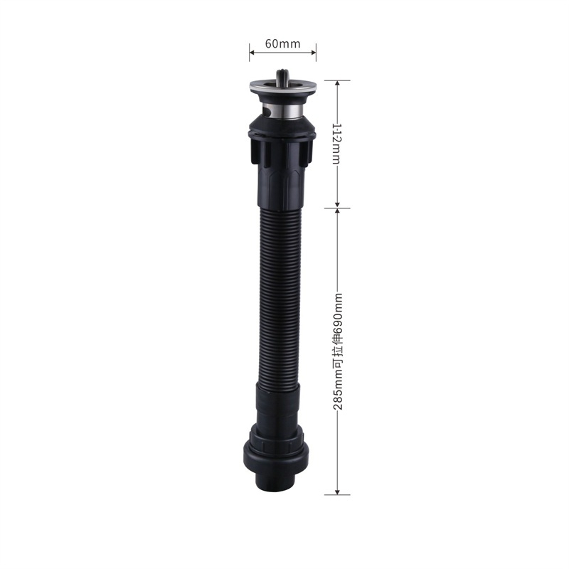 Set integrat de conductă de scurgere pentru chiuveta de baie, ABS, P-trap, capac rabat, design cu un singur ansamblu