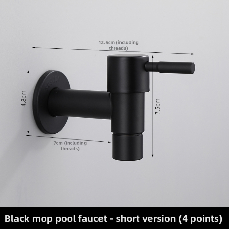 Nerūdijančio plieno čiaupas skalbimo mašinei, modelis h20123, vienos rankenos valdymas, modernus minimalistinis stilius