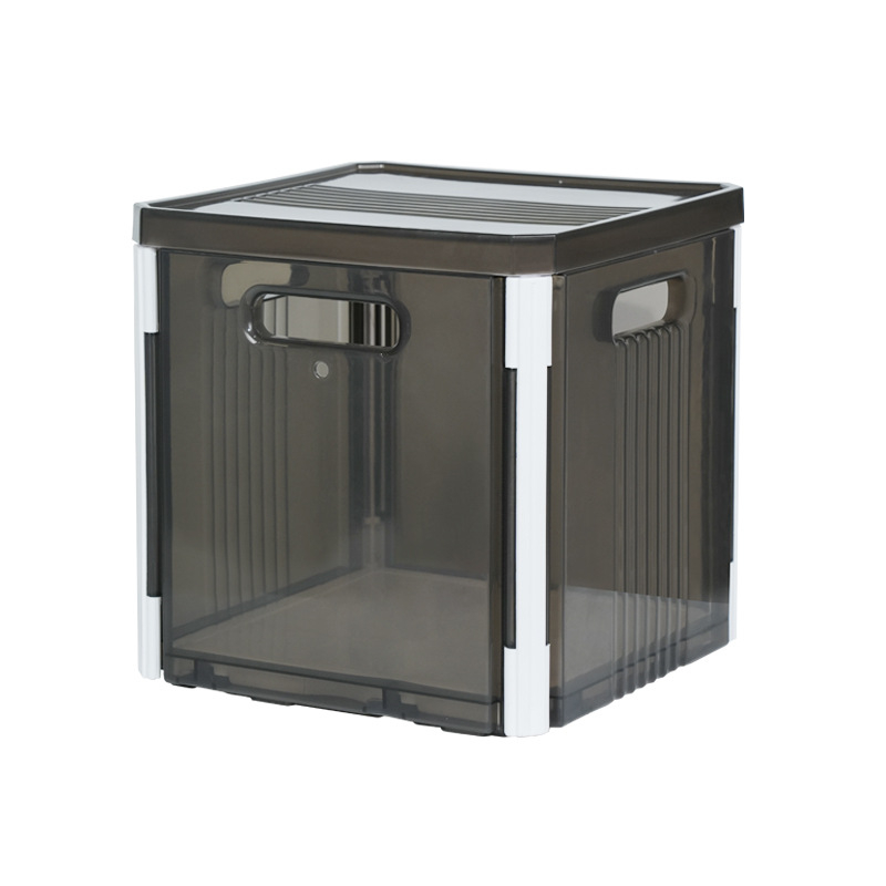 Cutie transparentă pliabilă de depozitare cu capac, din polipropilenă, capacitate 16L/20L