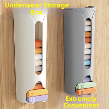 Plastikinė apatinio trikotažo laikymo dėžė, sieninis montavimas be gręžimo, stalčiu tipo organizatorius kojinėms ir apatiniams drabužiams, pagaminta iš plastiko
