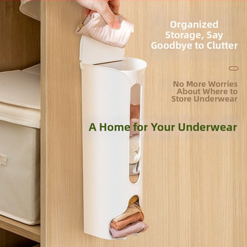 Plastikinė apatinio trikotažo laikymo dėžė, sieninis montavimas be gręžimo, stalčiu tipo organizatorius kojinėms ir apatiniams drabužiams, pagaminta iš plastiko